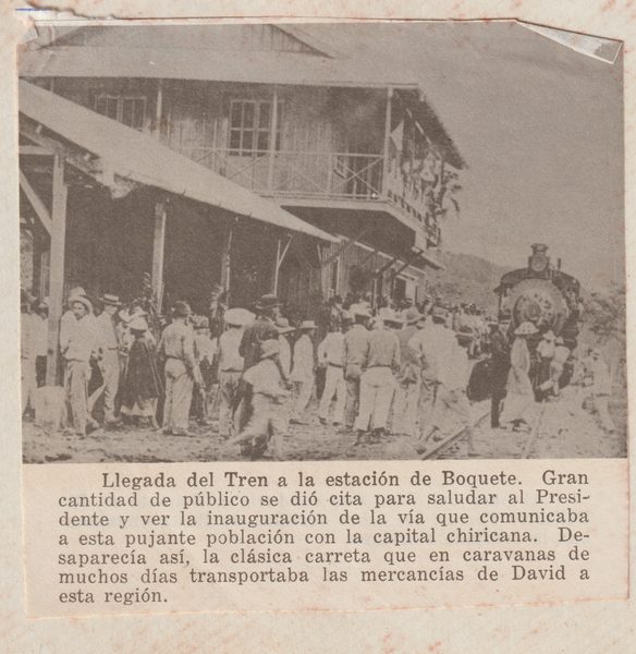 Llegada del tren a la estación «Presidente Porras» en Boquete.