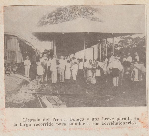 Llegada del tren a Dolega.